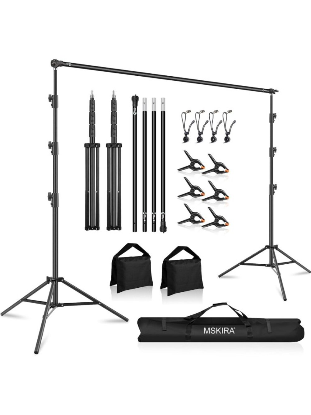 Adjustable Heavy Duty Backdrop Stand Kit for Photoshoots, Live Streams & Parties
